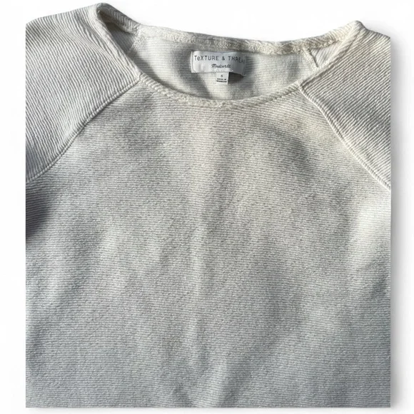 Madewell Texture and Thread 100% Cotton Puff Sleeve Winter White Top | Size S - Picture 3 of 6